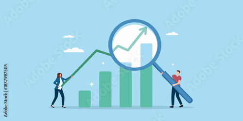 Analyzing growth trends a visual representation of business success and progress