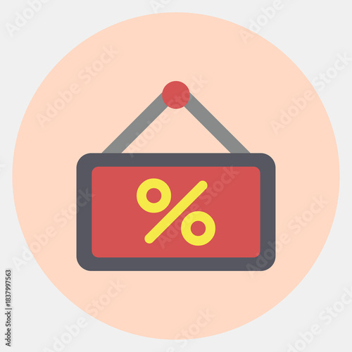 Icon door sign. Black Friday Sale elements. Icon in color mate style.