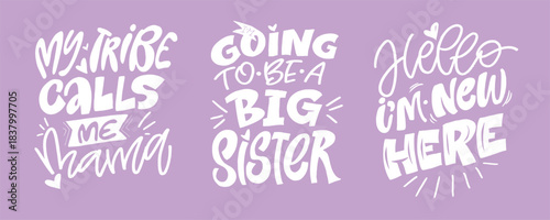 Cute hand drawn doodle lettering quote about little baby. Lettering for t-shirt design, mug print, bag print, clothes fashion. 100% hand drawn vector image.