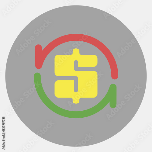 Icon refund. Black Friday Sale elements. Icon in color mate style.