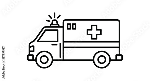 Wallpaper Mural Outline icon of an ambulance emergency medical vehicle Torontodigital.ca