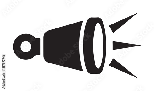 Black megaphone icon symbolizing announcement or loudspeaker message