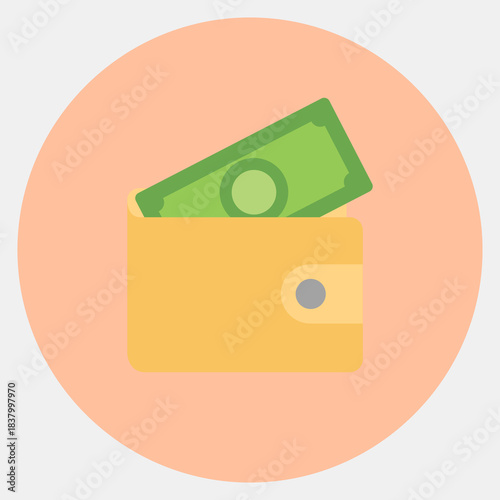 Icon wallet. Black Friday Sale elements. Icon in color mate style.