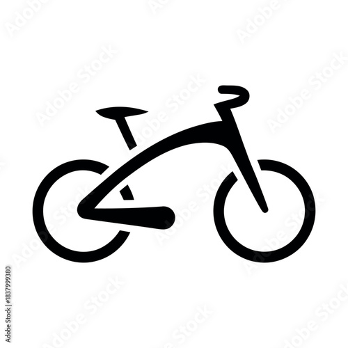 Bicycle flat vector icon outline for transportation and urban mobility graphic symbol