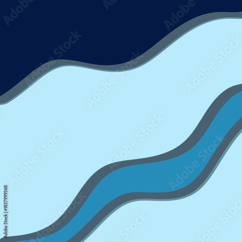 Wavy blue abstract shape pattern design element 
