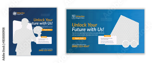 Job Vacancy Banner & Social Media Post Template Career, Hiring Announcement, Thumbnail Design