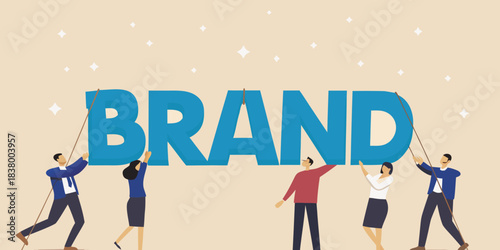 Teamwork building a strong brand identity visually represented with people