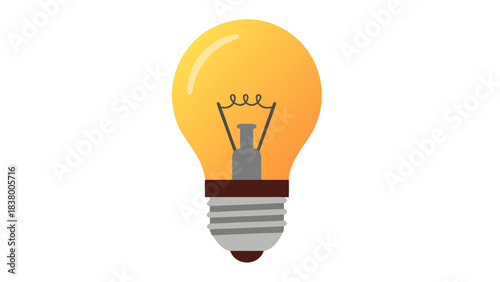 A Single Lit Incandescent Light Bulb Illuminated with a Warm Yellow Glow Against a Stark Black Background Symbolizing Ideas and Innovation