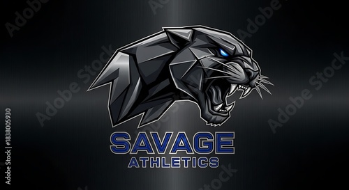 Savage Athletics Panther Logo Design Fierce Animal Head Graphic.
