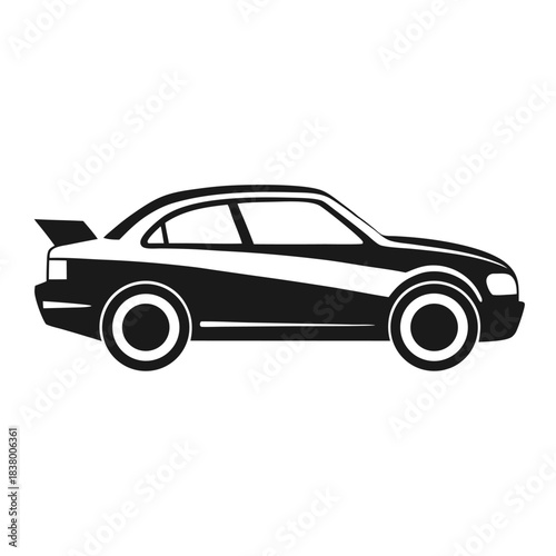 car wrap black and white silhouette on white background