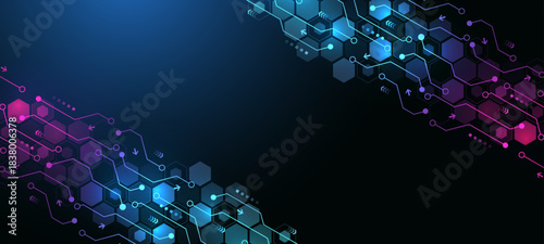 Motherboard technology circuit board background texture design. Creative idea AI banner concept for internet technology. Digital motherboard concept for poster, cover, banner, header, web template