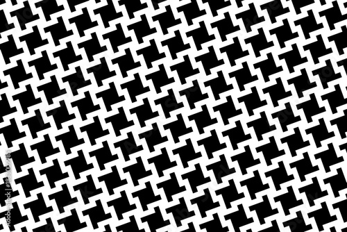 Pepita, swirl, pinwheel or shemagh pattern. Arabic black and white textile motif. Plaid, scarf or cloth textile print. Tweed fabric design. Classic monochrome ornament. Vector graphic illustration.