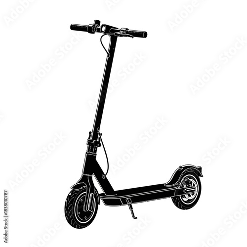 Sleek black electric scooter for urban commuting and eco friendly transportation.