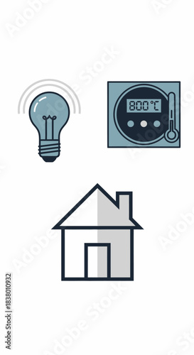 Smart Home Energy Management System with Light Bulb and Meter.
