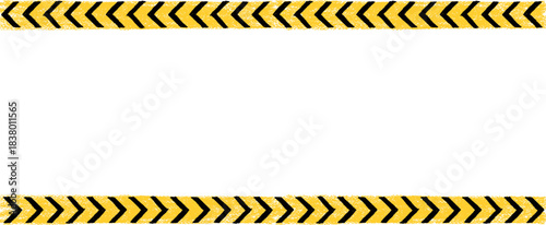 Yellow tape caution border with road line warning paintbrush strokes forming rough pastel crayon pattern resembling charcoal squiggle wax texture suited for school chalkboard kindergarten design.