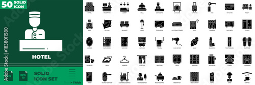 Hotel Solid Editable Icons set