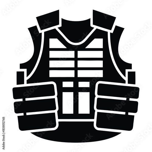 bulletproof vest with tactical gear black and white