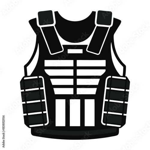 bulletproof vest with tactical gear black and white