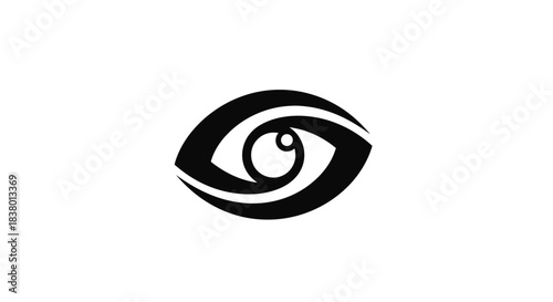 Stylized black eye icon with a unique and modern design.