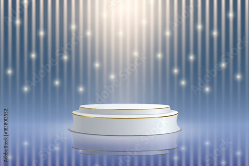 Premium shining background with spotlight podium.