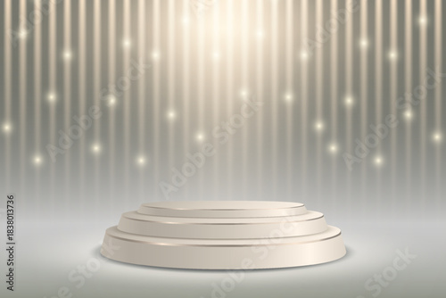 Premium shining background with spotlight podium.