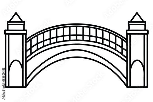 bridge line art black and white line art on white background