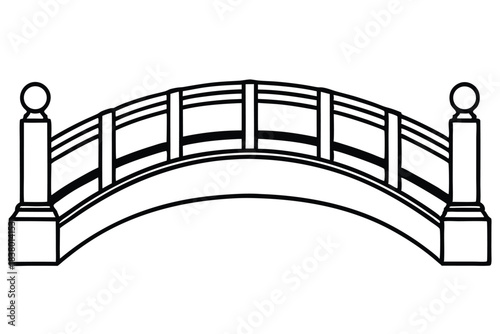 bridge line art black and white line art on white background