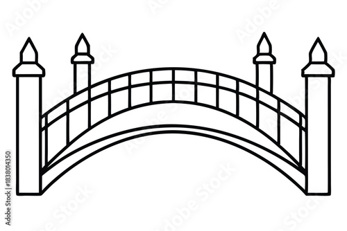 bridge line art black and white line art on white background