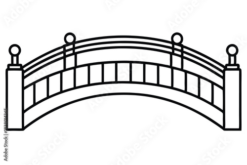 bridge line art black and white line art on white background