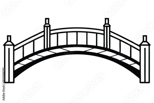 bridge line art black and white line art on white background