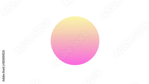 Abstract Gradient Circle With Pink Yellow Hues Isolated On Black Background