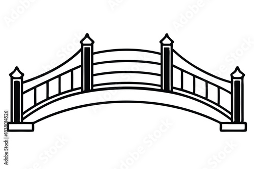 bridge line art black and white line art on white background