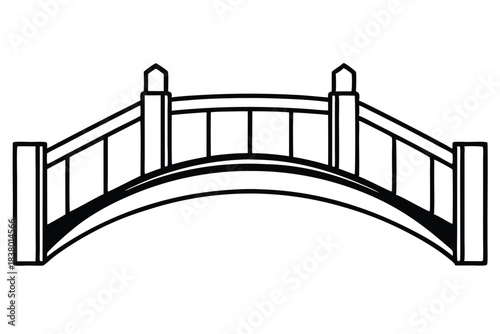 bridge line art black and white line art on white background