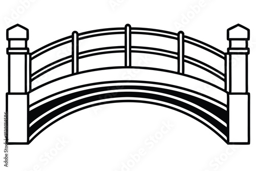 bridge line art black and white line art on white background