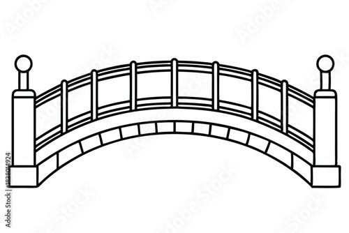 bridge line art black and white line art on white background