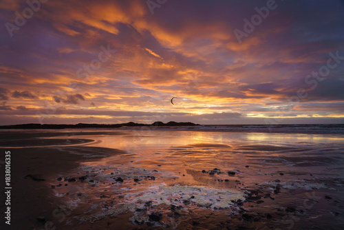 A beautiful sunset on rhosneigr beach Anglesey