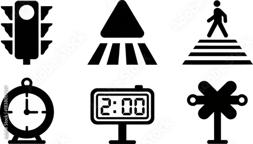 Clock iconography illustrative time concepts and schedules