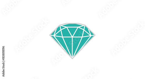 Stylized turquoise diamond with geometric facets.