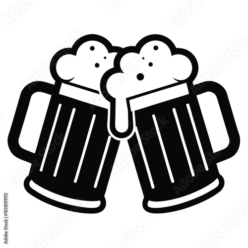 two clinking beer mugs icon