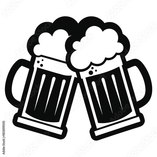 two clinking beer mugs icon