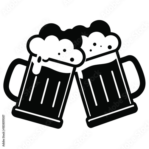 two clinking beer mugs icon