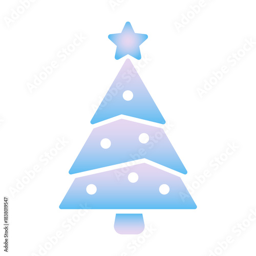 Gradient Christmas tree icon vector illustration