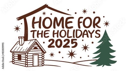 Cozy log cabin home for holidays 2025