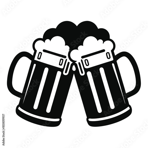 two clinking beer mugs icon