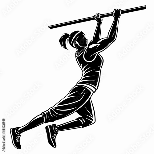 Man jumping silhouette vector illustration in action pose