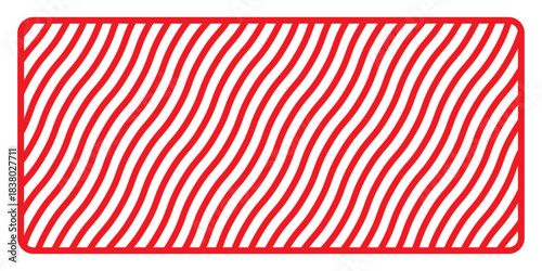 Candy cane round frame. Christmas ribbon with red and white stripes. Greeting card with New Year or Christmas decorating border. Vector illustration