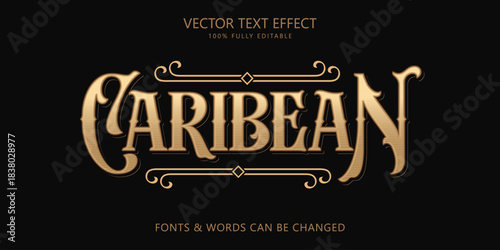 Caribean victorian Vintage Editable Text Effect