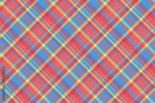 Neutral fabric background pattern, faded plaid tartan check. Diamond texture vector seamless textile in pastel and red colors.