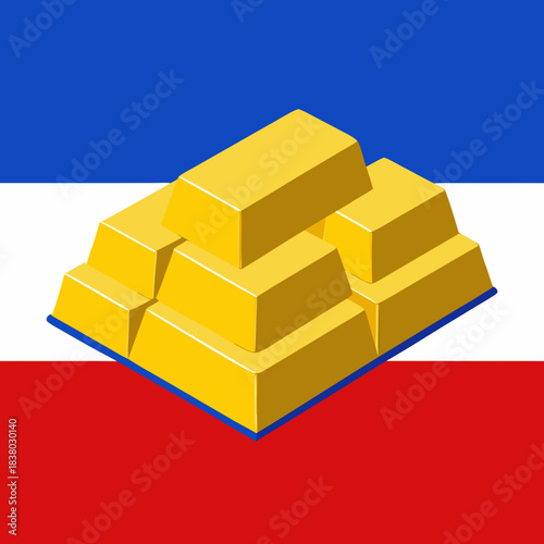 gold bars on white background