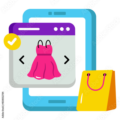 Modern design icon of buy frock online 